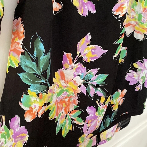 Lush NEW Square Neck Mini Dress Back Smocking Cutout Detail Dark Floral Print - Picture 12 of 16